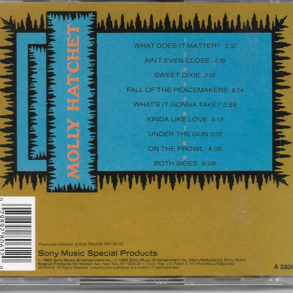 Molly Hatchet CD No Guts No Glory Southern Rock Sony Music Special Projects - Picture 2 of 2